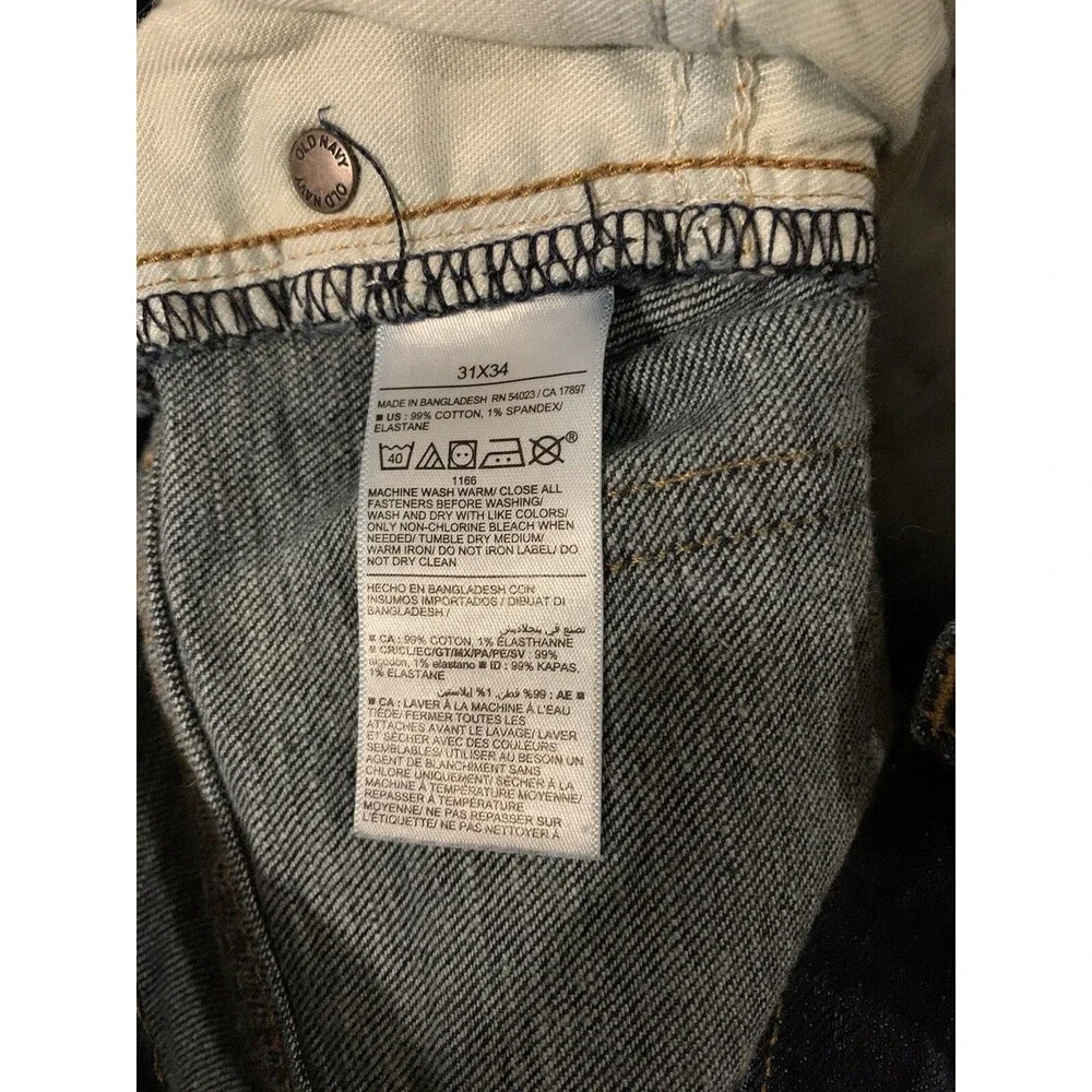 Old Navy Jeans Mens 31 x 34 (32) Slim Straight Stretch Built in Flex Please Read